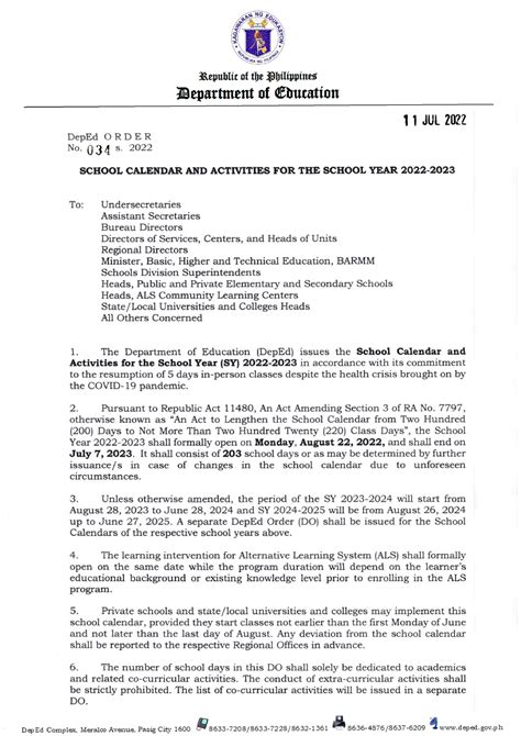 (Enclosure to DepEd Order No. , s. 2022) .